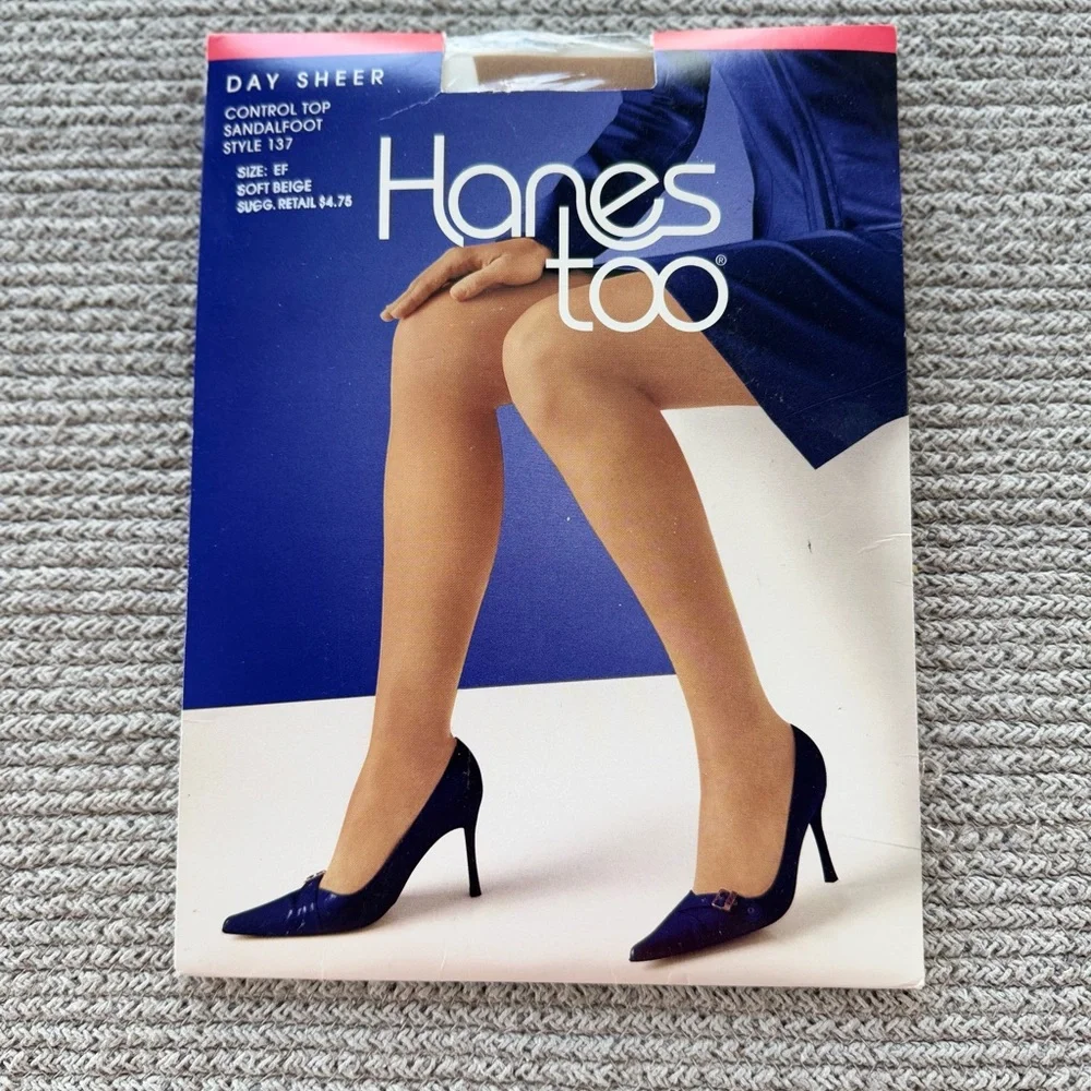 Lot of 5 Vintage Hanes Pantyhose Tights Nylons Pearl Coffee Beige NWT Deadstock